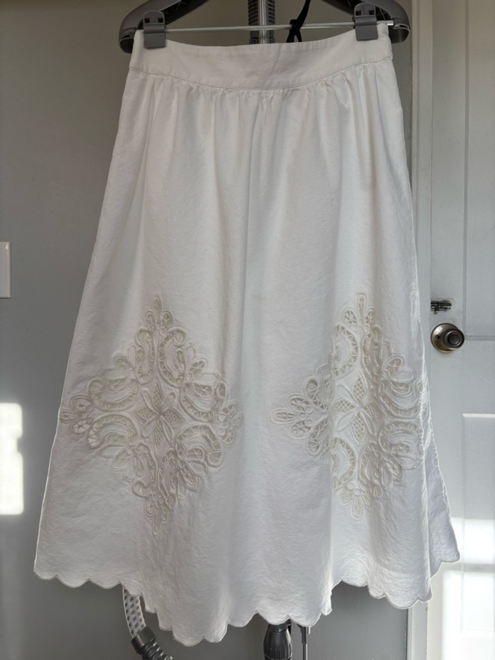 Sezane Noa Skirt Ecru - Size 10 - Picture 2 of 3